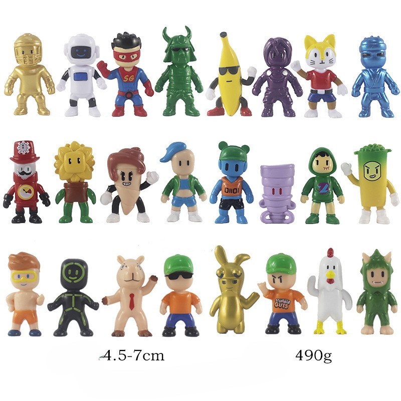 Mainan STUMBLE GUYS set isi 8 pcs Action Figure Stamble Guy Miniatur Topper Kue Pajangan Cake Toy