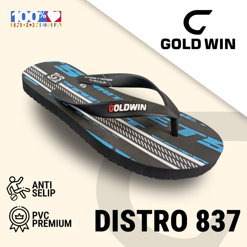 Sandal Jepit GOLDWIN DISTRO 837 Biru – Anti Slip PVC Premium Size 38–42