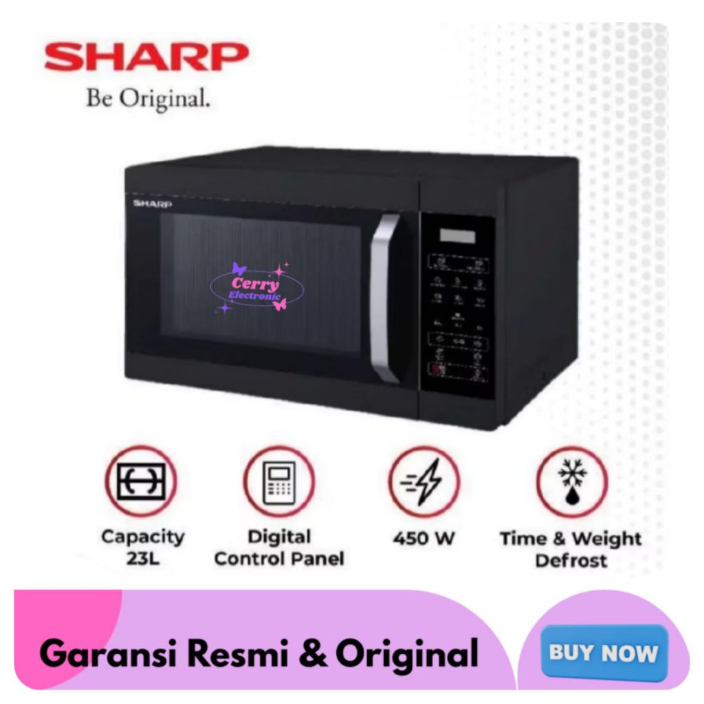 Microwave Sharp R 223DA-BK (BLACK) 23Liter Low Watt / Sharp R223DA Microwave Digital