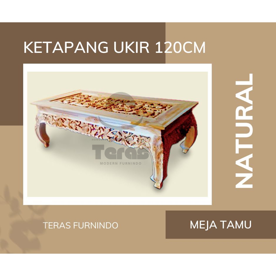 Meja Ketapang Ukir | Meja Lesehan | Meja Tamu Kayu Jati