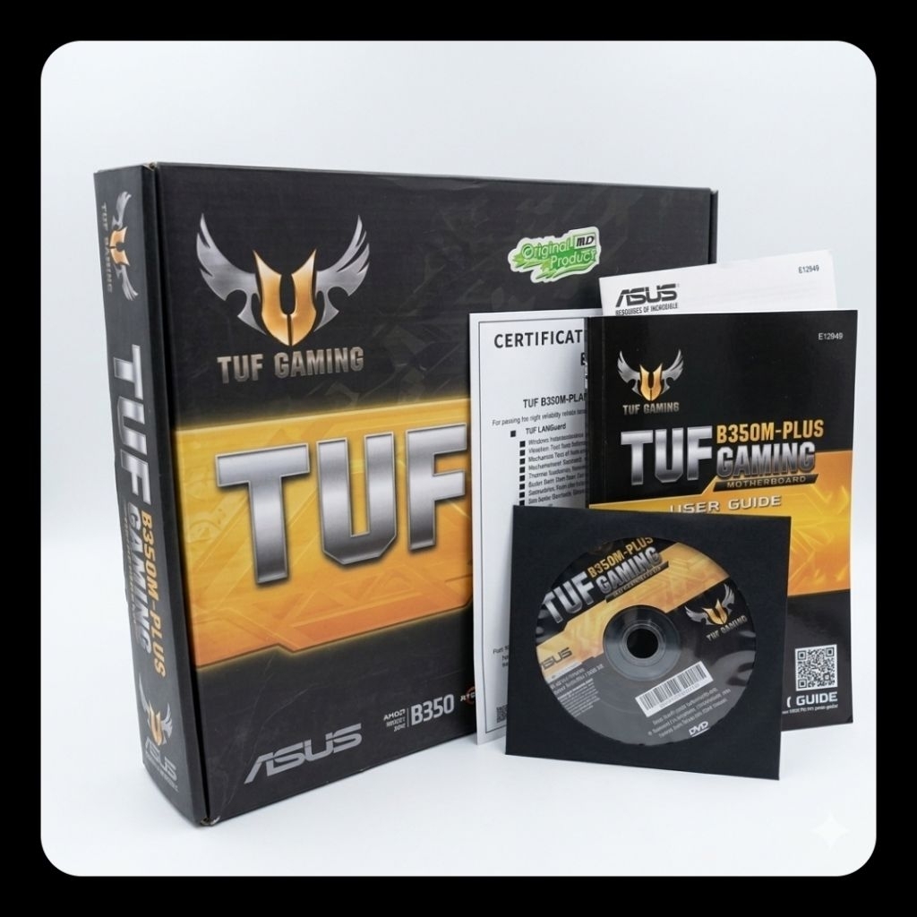 Dus original bawaan motherboard ASUS TUF B350M-PLUS Gaming Motherboard (socket AM4 Ryzen).