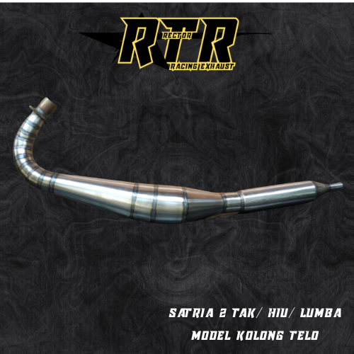 Knalpot Racing RTR Exhaust untuk satria 2 tak hiu lumba type kolong telo
