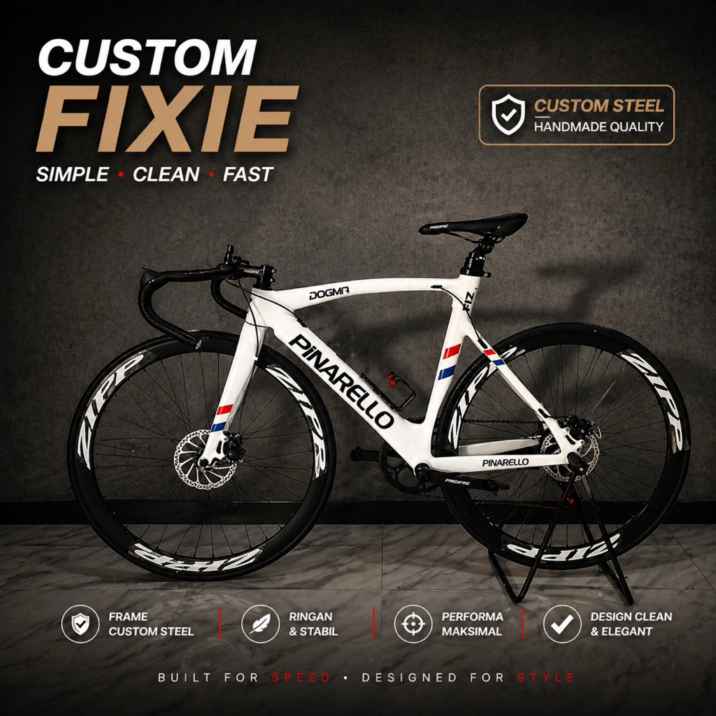 Sepeda Fixie Fullbike Tsunami Custom Bisa Riques