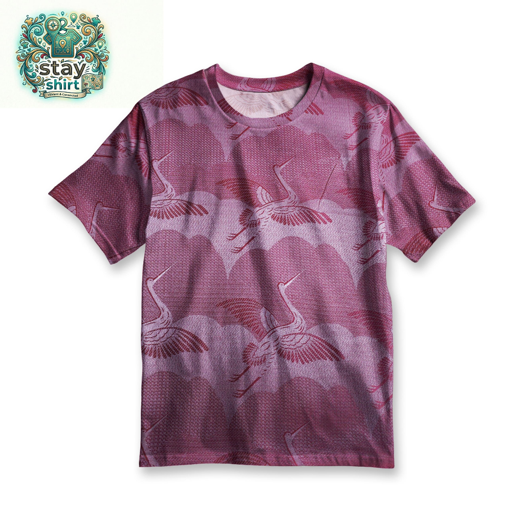 STAYSHIRT Kaos Burung Bangau Tradisional - Baju Distro Motif Jepang KAST07