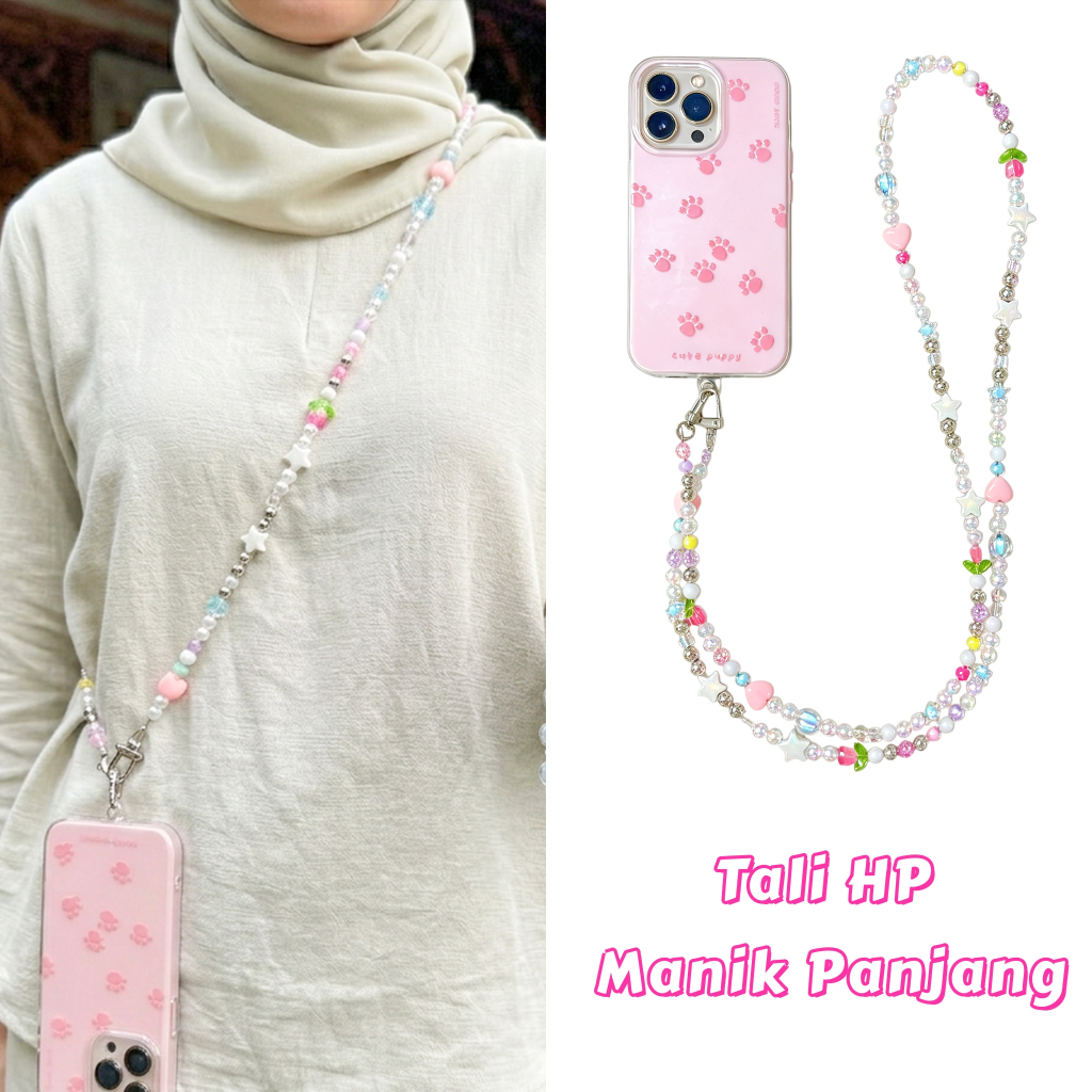 Tali Gantungan HP DIY Mutiara Baru Tali Selempang Manik-Manik Buatan Tangan Hiasan Tas Aksesoris Tal