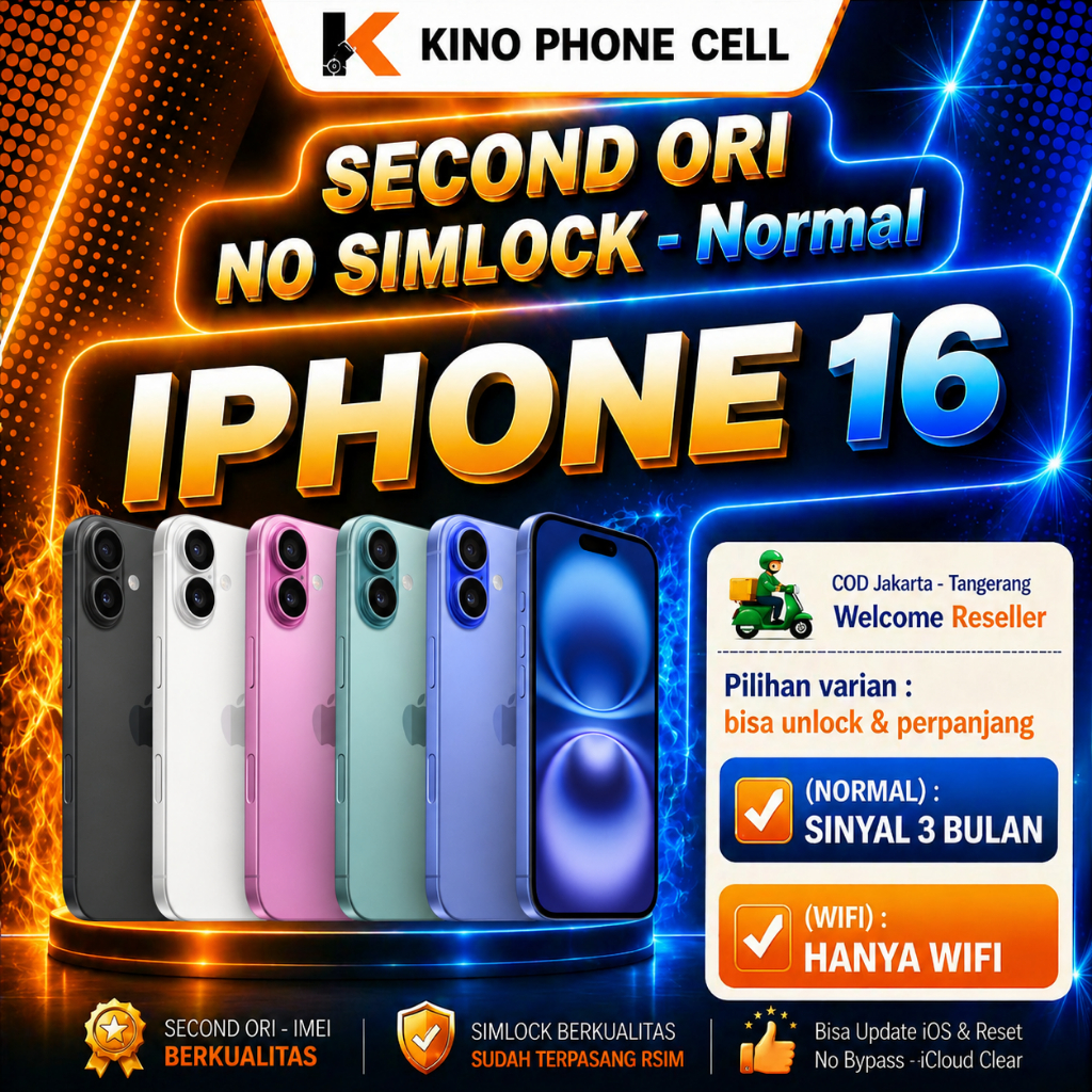 iPhone 16 second & iphone 16 plus 256GB 128GB inter Normal Bekas kino phone call Like New
