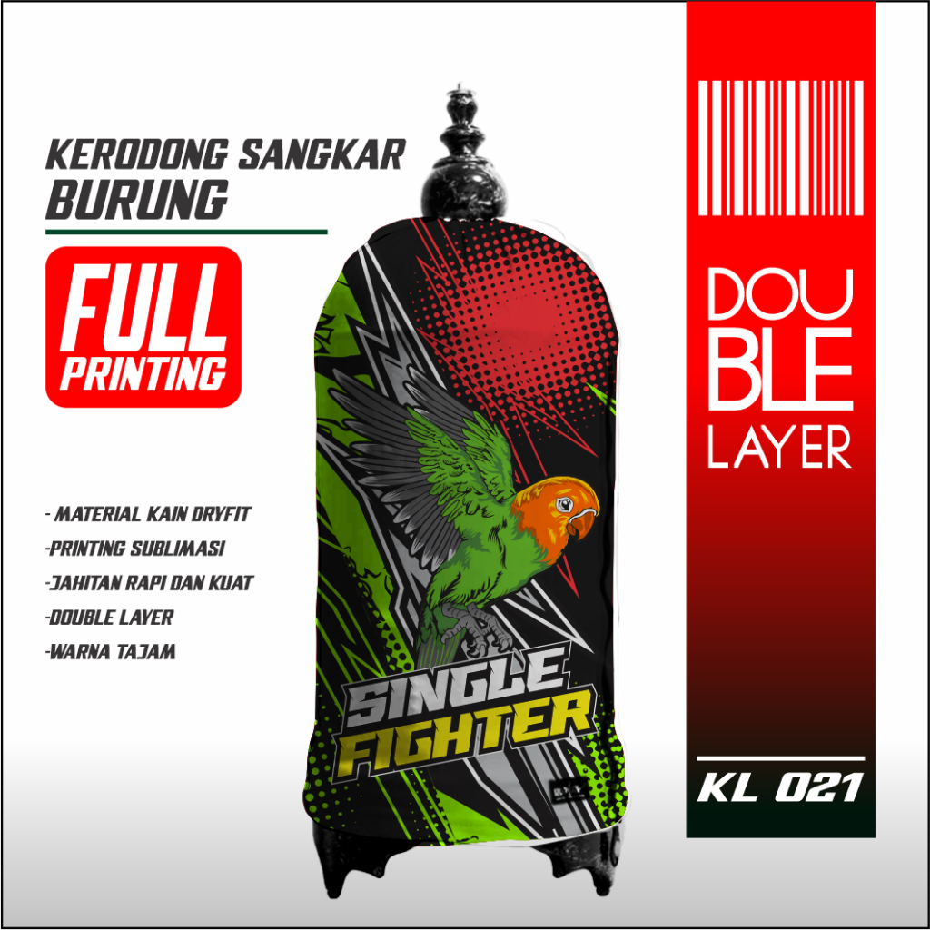 PROMO Krodong Sangkar Lovebird Full Printing Warna Tajam Double Layer Jahitan Kuat Rapi