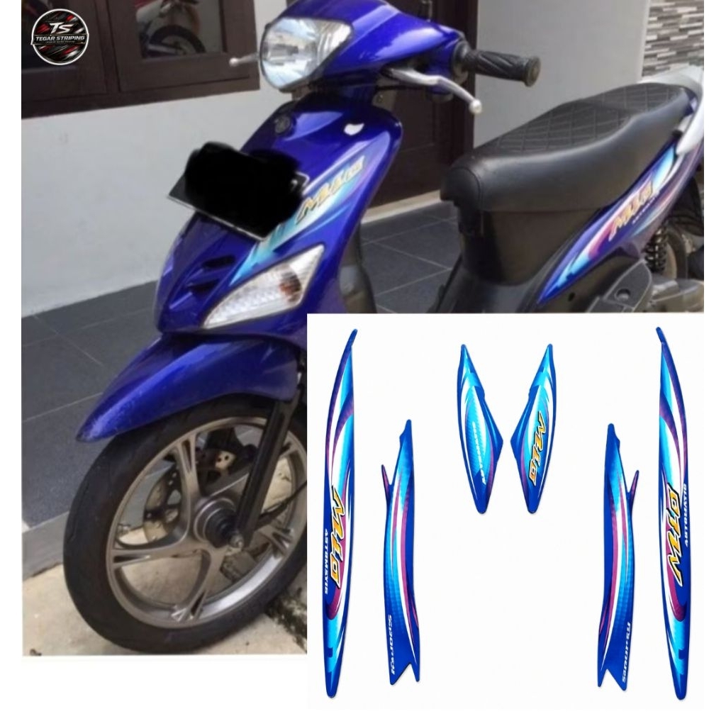 Striping Original Yamaha Mio sporty biru tahun 2007 2008