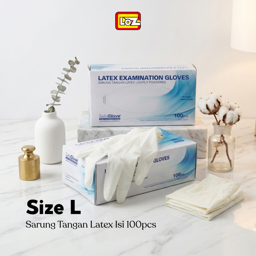 ONEMED SafeGlove Sarung Tangan Onemed Sarung Tangan Medis L - 1 Box isi 100 pcs