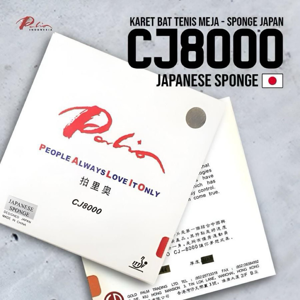 Karet Bet Pingpong Tenis Meja PALIO CJ8000 Japanese Sponge Original