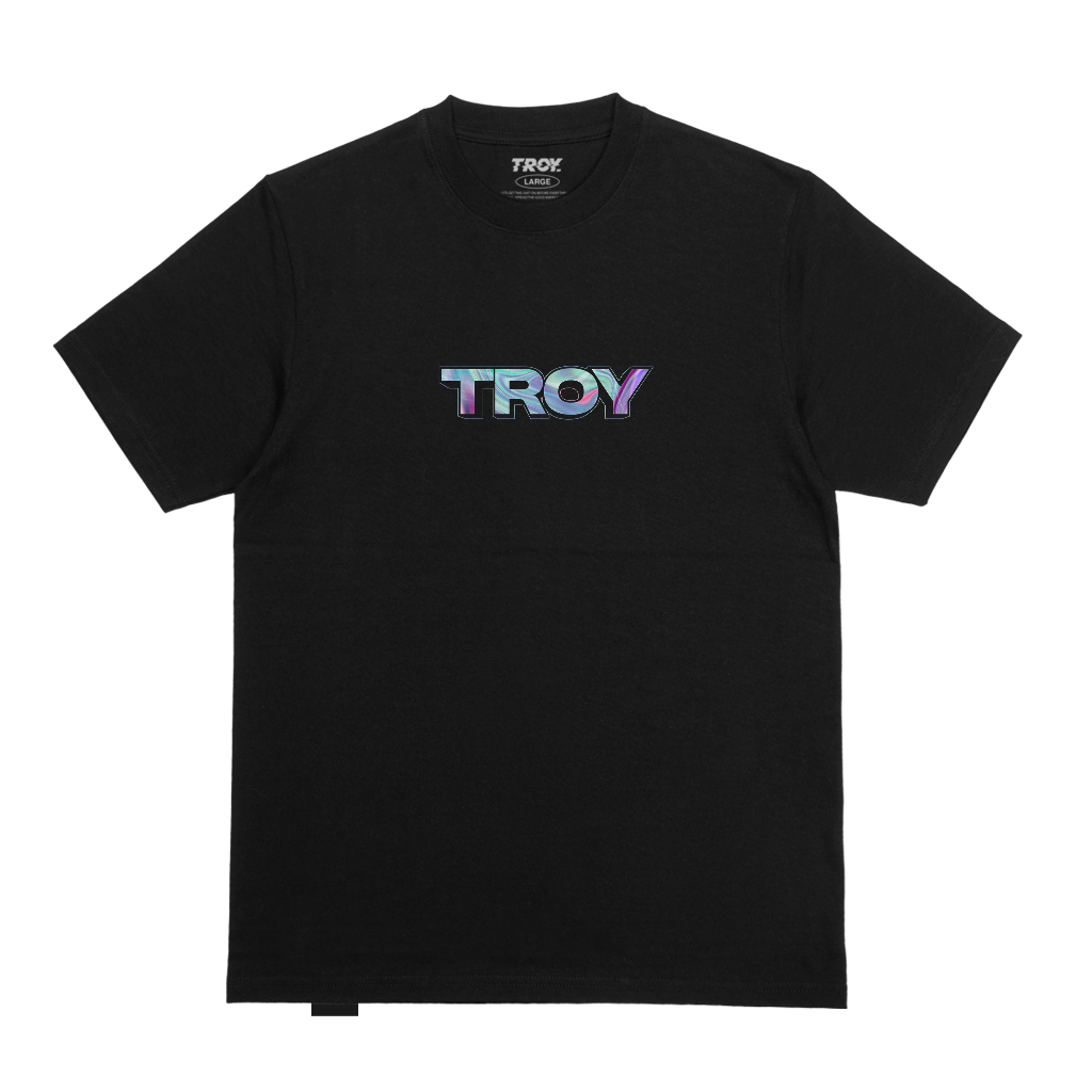 Troy Company Kaos Pria Lengan Pendek Hitam - Marble Tshirt Black MTD 3597