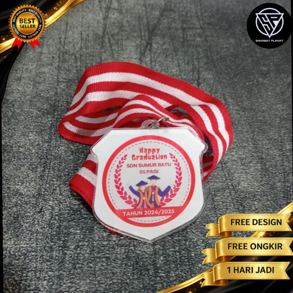 MEDALI, MEDALI AKRILIK CUSTOM, MEDALI SEKOLAHAN, MEDALI WISUDA, MEDALI KELULUSAN, MEDALI BOLA FUTSAL
