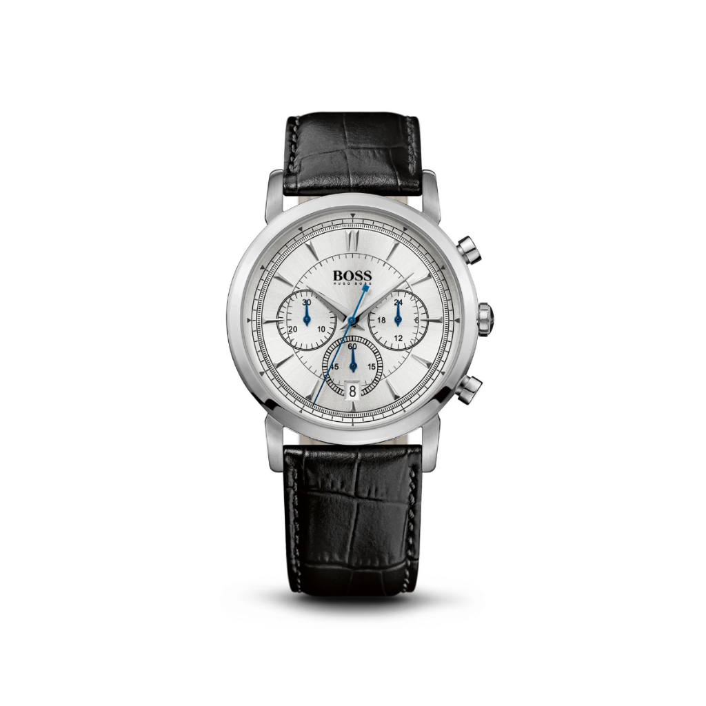 Hugo Boss Black Crocodile Embossed Leather Strap Chronograph Watch 1512746