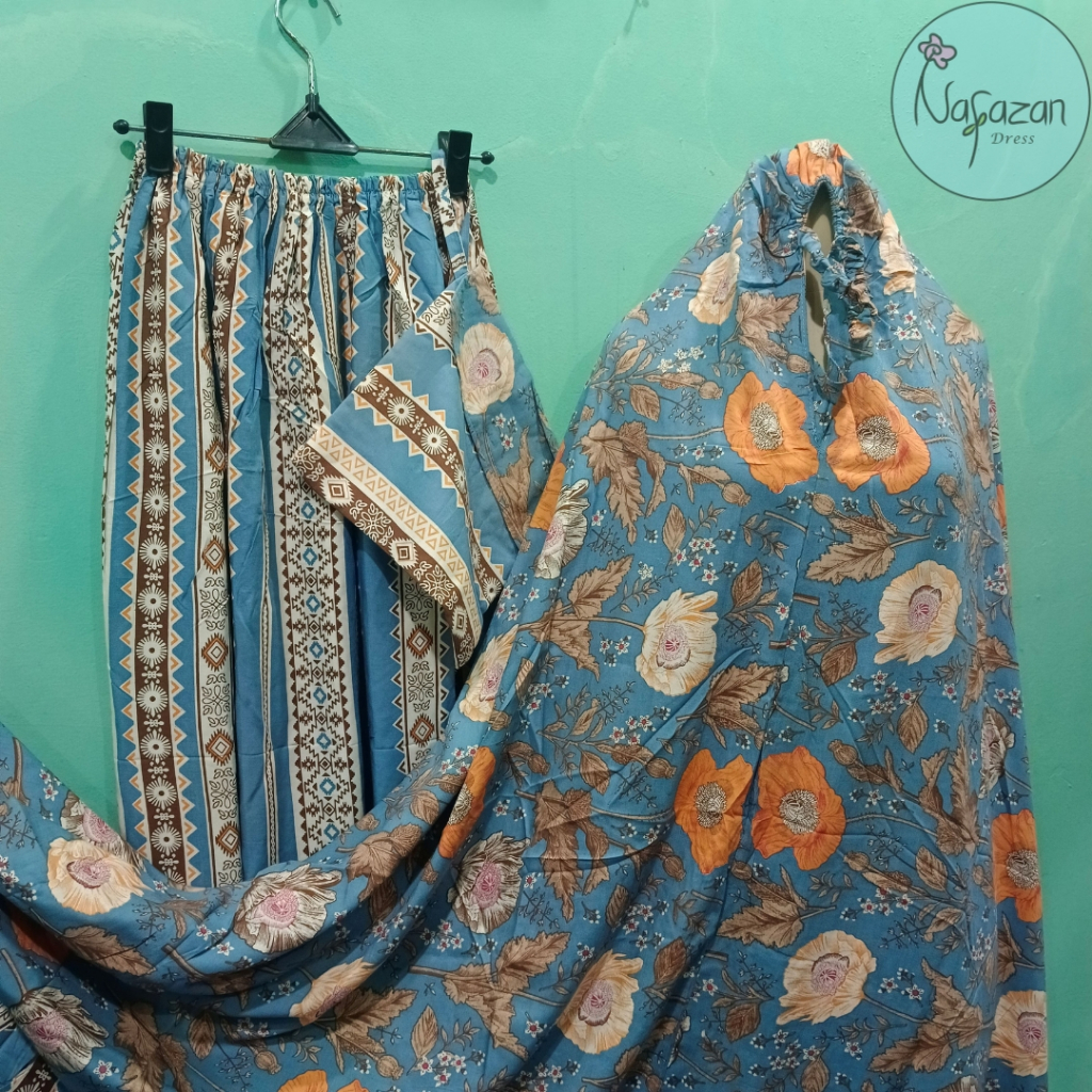 Mukena Dewasa Jumbo Motif Batik Bunga-bunga Cantik