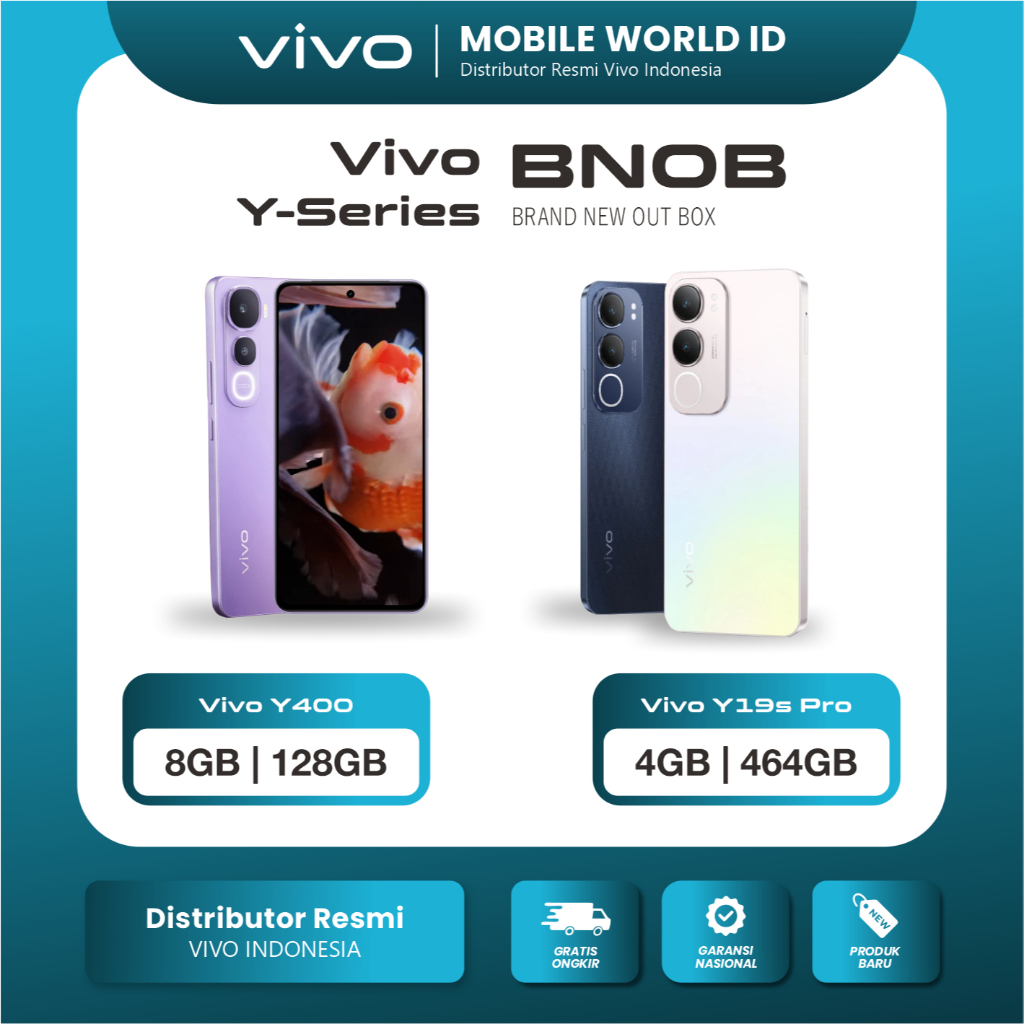 [KHUSUS UNIT BNOB] Y Series vivo Y400 4G 8/128 & vivo Y19s Pro 4/64 - Original Garansi Resmi HP Seco