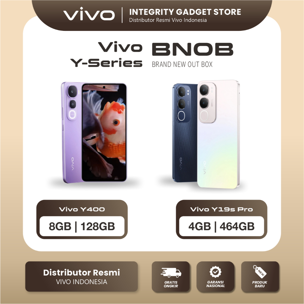 [KHUSUS UNIT BNOB] Y Series vivo Y400 4G 8/128 & vivo Y19s Pro 4/64 - Original Garansi Resmi HP Seco