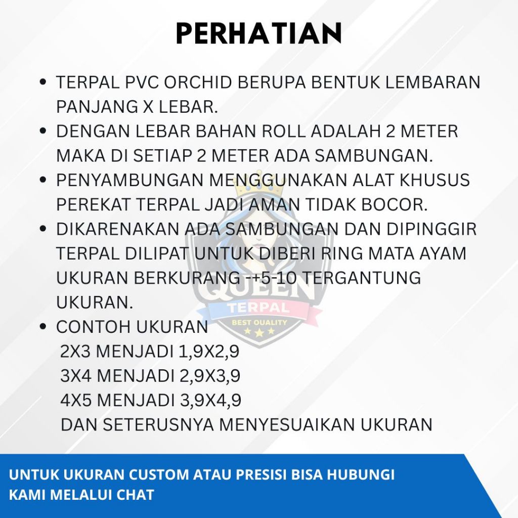 TERPAL SEMIKARET/PVC/TARPAULIN/UNO ORCHID UKURAN 2X3,2X4,2X5,3X3,3X4,3X5,3X6,4X5,4X6,4X7