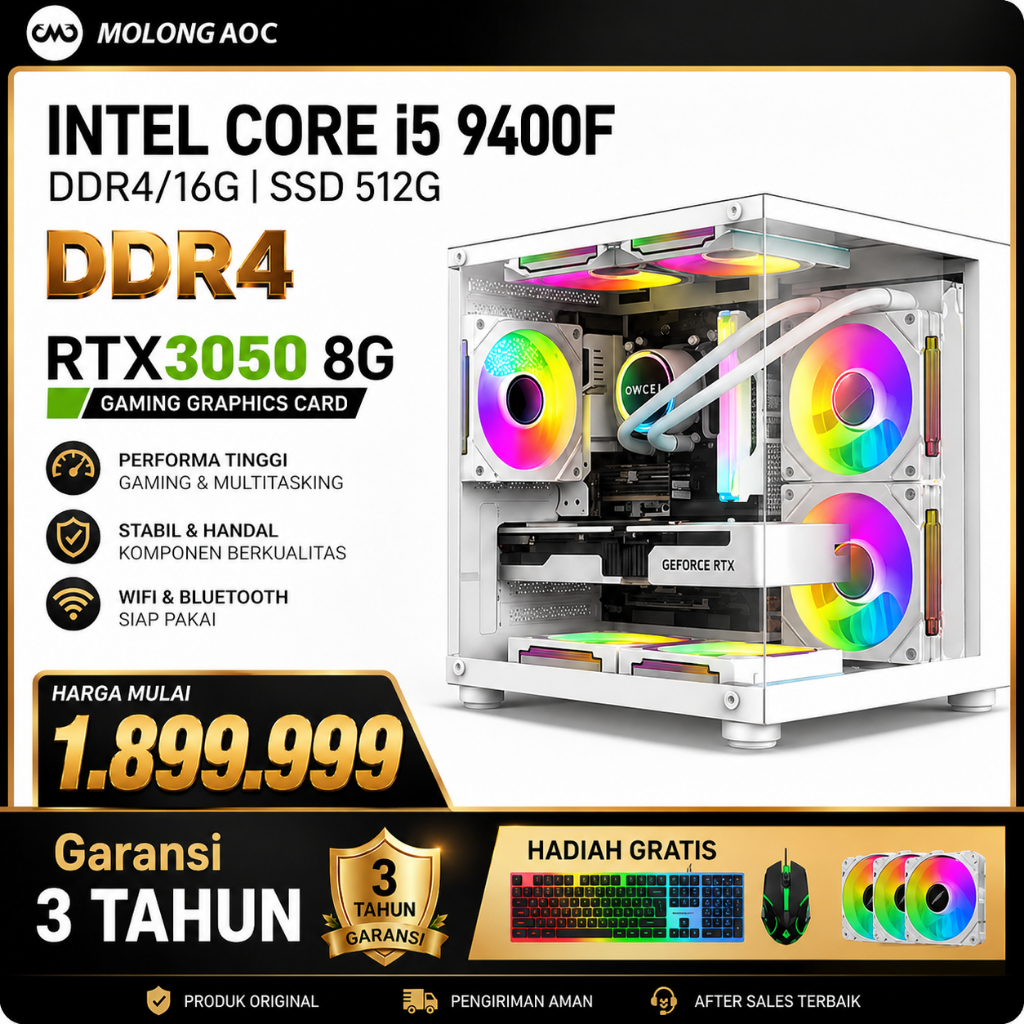 Molong Intel i5 / i7 Gaming PC Full Set – 3-5 Juta Desktop Rakitan Performa Tinggi untuk Rumah & Kan