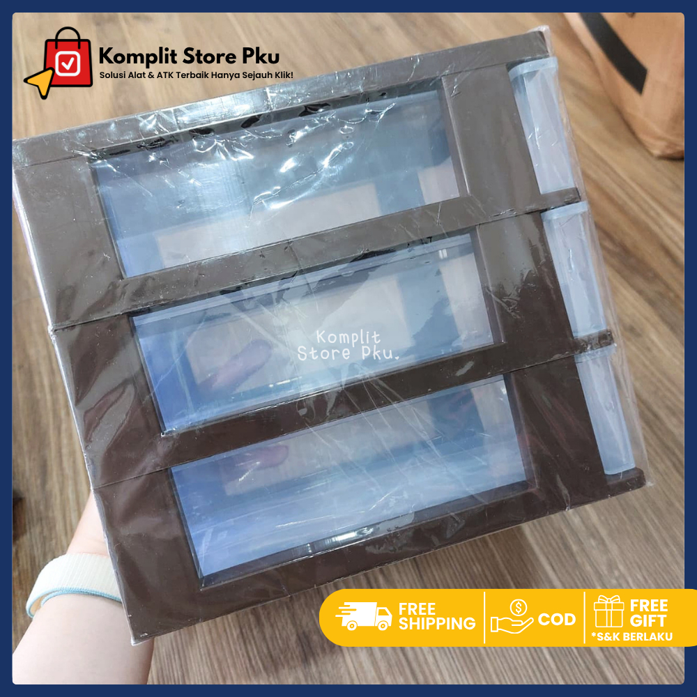 Komplit - Laci Susun JUMBO 8213 Besar Dior 3 tingkat/ Container / Laci Plastik / Rak Susun besar