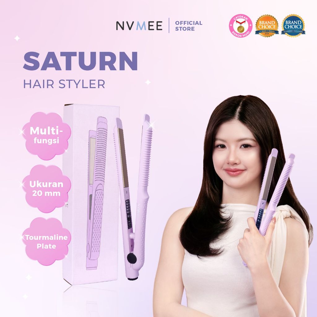 NVMEE - Catokan Pelurus Rambut Saturn Hair Styler Mudah Digunakan