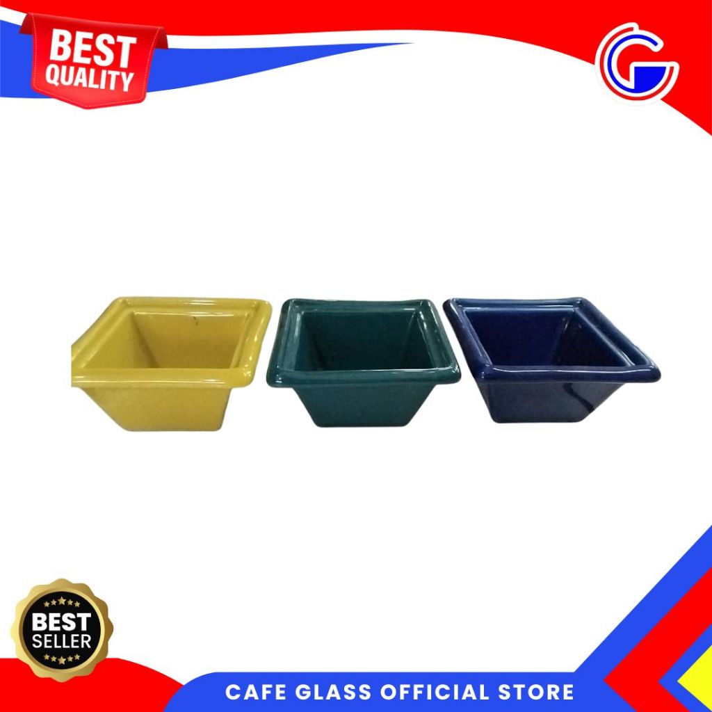 Mangkok Warna-Mangkok Keramik Warna-KPLT-01SBK MANGKOK KOTAK WARNA-Mangkok Kotak Keramik Multifungsi