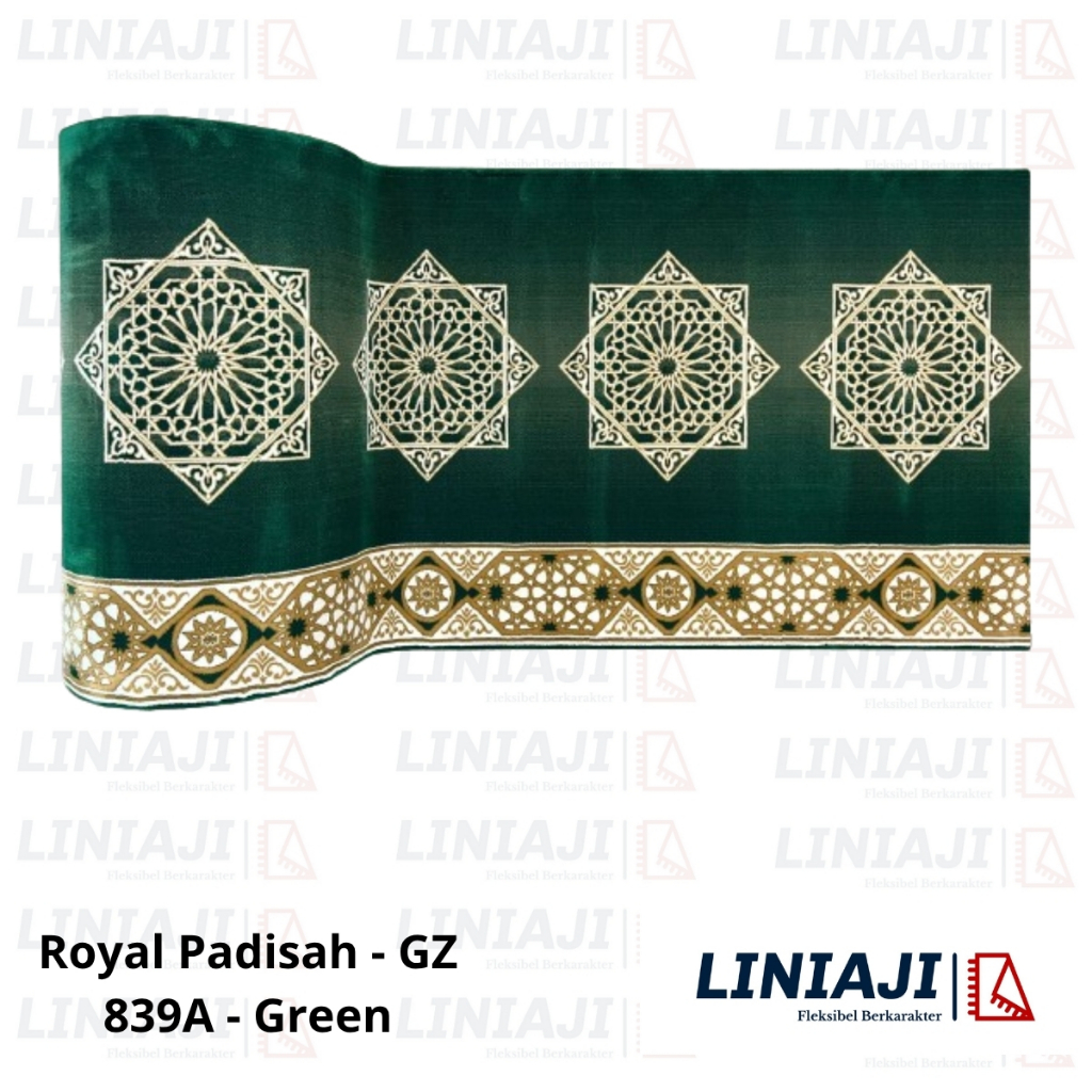 LINIAJI - Karpet Turki Royal Padisah Tebal 24mm Empuk Motif Mewah Bunga Marun Sajadah Meteran - ROLL