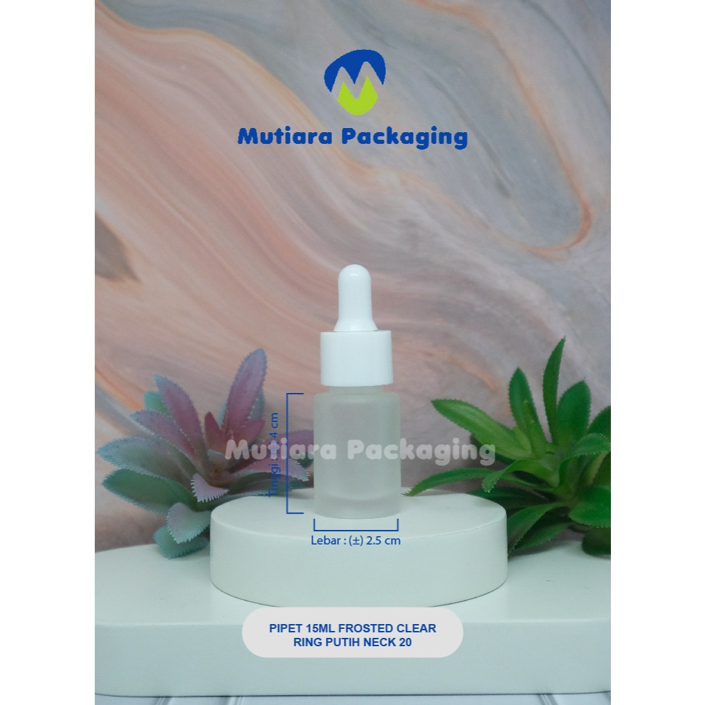 TERMURAH Botol Pipet Kaca Frosted 15ml - Botol Serum