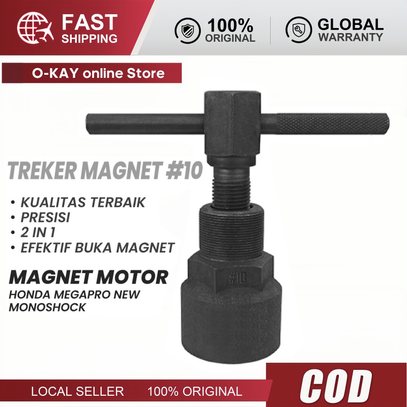 Treker Magnet No.10 Alat Lepas Magnet Motor Honda, Magnet Puller Universal untuk Mega Pro, CRF, Verz