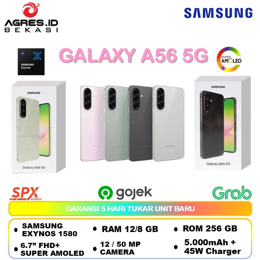SAMSUNG GALAXY A56 5G (12+256/8+256)50MP OIS HDR CAMERA/SMARTPHONE AI