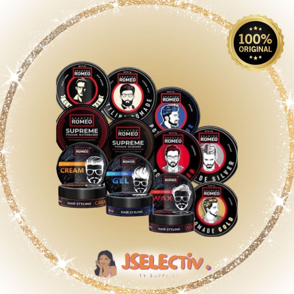 SHANTOS ROMEO HAIR STYLING - SERIES LENGKAP // JSELECTIV X JHON KOSMETIK // HAIR POMADE / CLAY / WAX