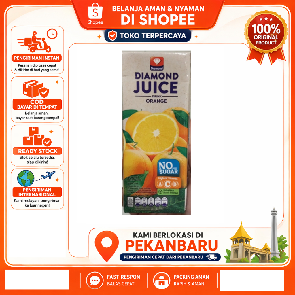 [SDW] pekanbaru/200ml Diamond Juice Drink Orange Minuman Jus Buah Jeruk