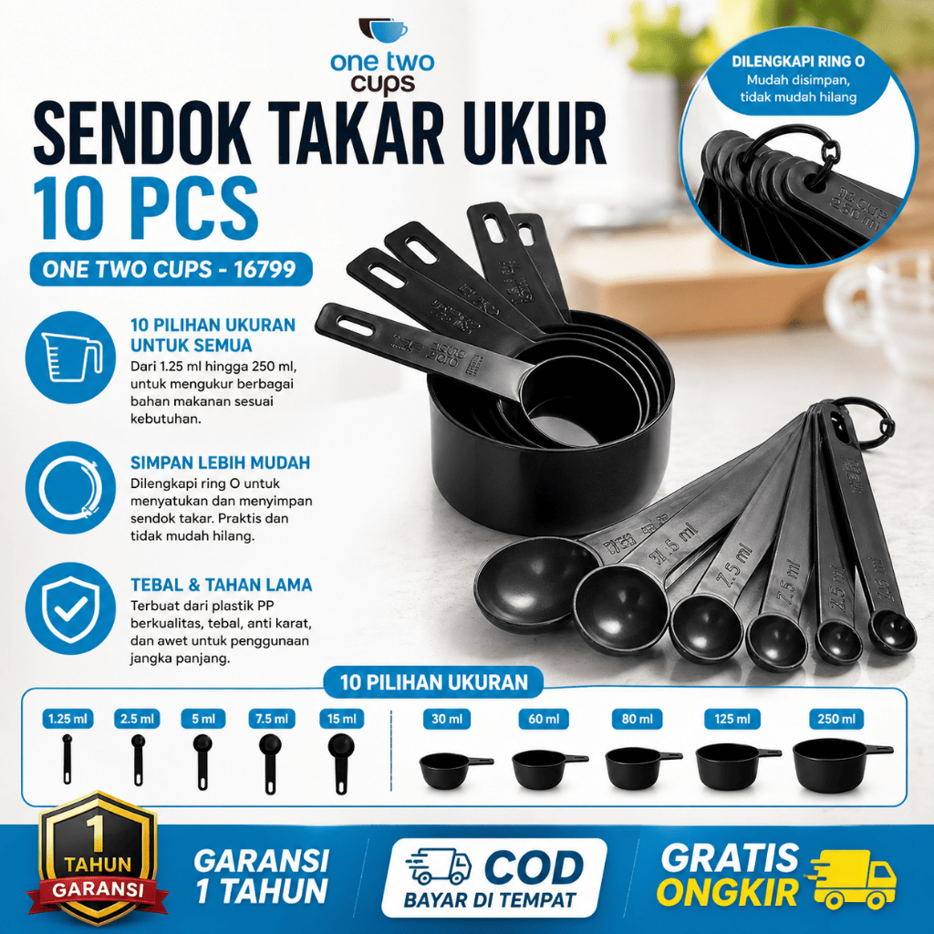 Sendok Takaran  Kue Nastar Ukuran Lengkap 1 Set Isi 10 Pcs