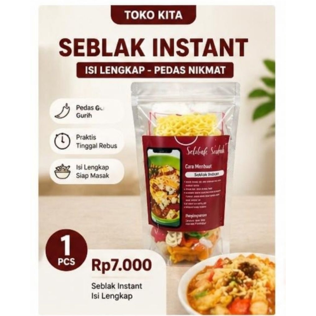 PAKET 5pcs Seblak Cuanki Instan  Seblak Toping Komplit Seblak Asli Garut