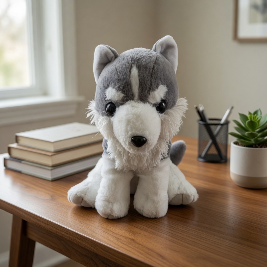 Boneka Hewan srigala besar boneka Husky boneka guguk bulu lembut