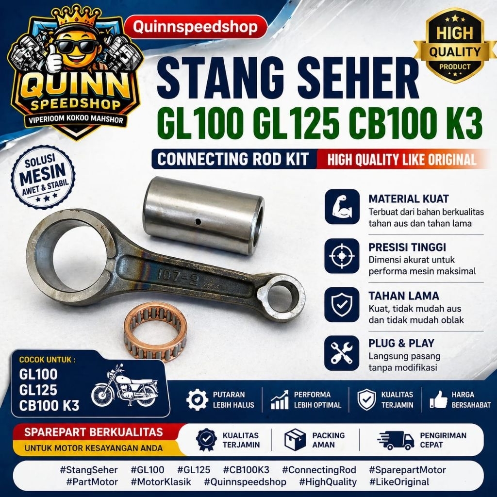 Stang Seher GL100 GL125 CB100 K3  Connecting Rod Kit High Quality Like Original