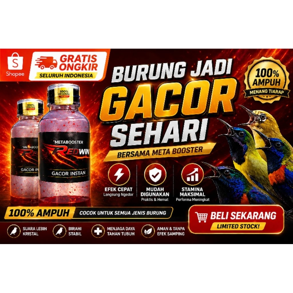 METABOOSTER RED WIN vitamin burung pleci sogon doping pleci dosis kamisama dextropower crystal