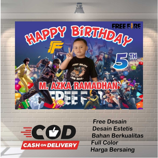 Spanduk Ulang Tahun Mermaid – Banner Free Fire FF