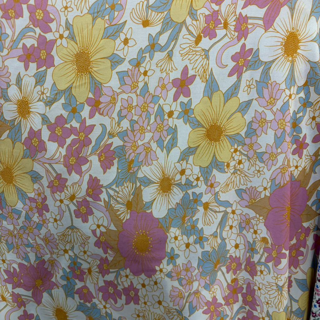 kain katun rayon viscose premium motif bunga besar