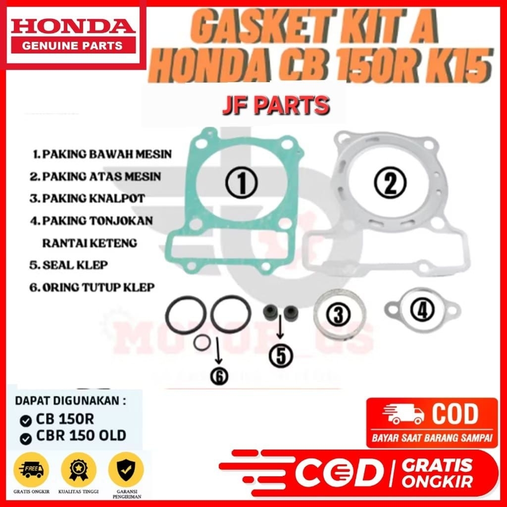 TOPSET TOP SET PAKING PACKING GASKET HEAD CB150R CB150 150R CB 150 R CBR150 CBR 150 OLD LAMA K15
