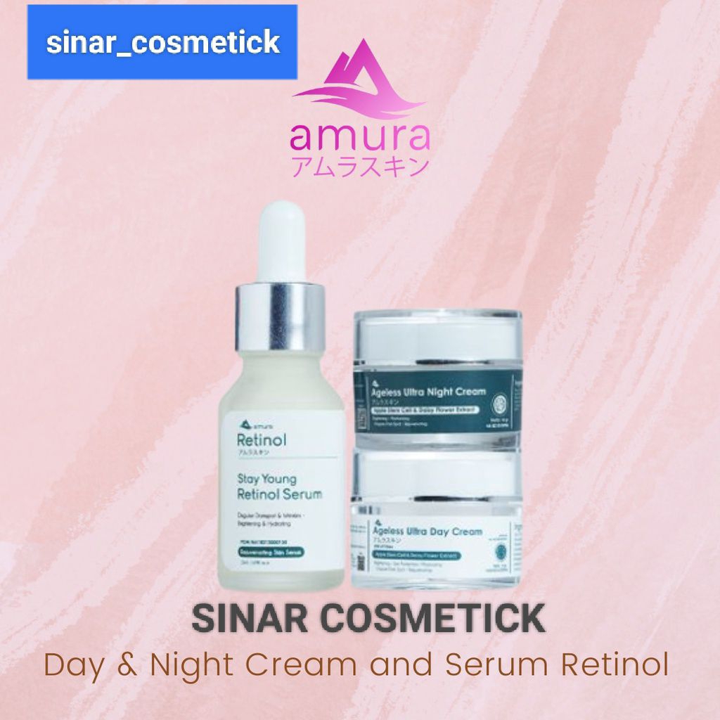 3 IN 1 PROMO PAKET AMURA RETINOL FREE CREAM SIANG & MALAM ( RETINOL CREAM SIANG MALAM)