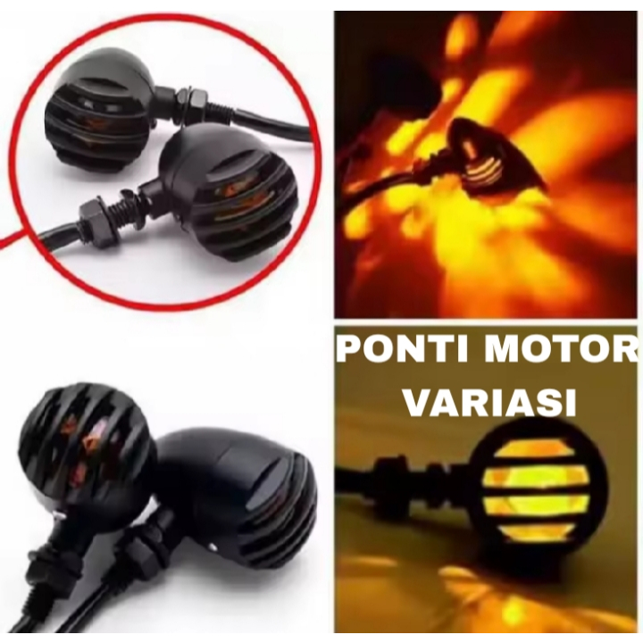 PONTI MOTOR 2 PCS Lampu Sen Klasik Model Japstyle - Lampu Sein Acipi Retro Klasik Bulat - Lampu Sein