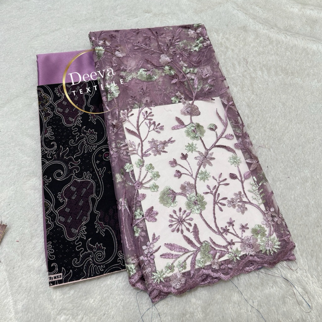 Dusty purple Set/Paket Kain Bridesmaid Tile Garden, Satin & Batik