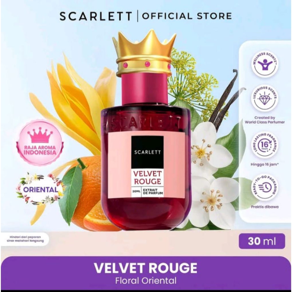 (FELICYA'S FAVORITE) SCARLETT Eau De Parfum & Extrait De Parfum 30ml VELVET ROUGE (Best ) Unisex - P