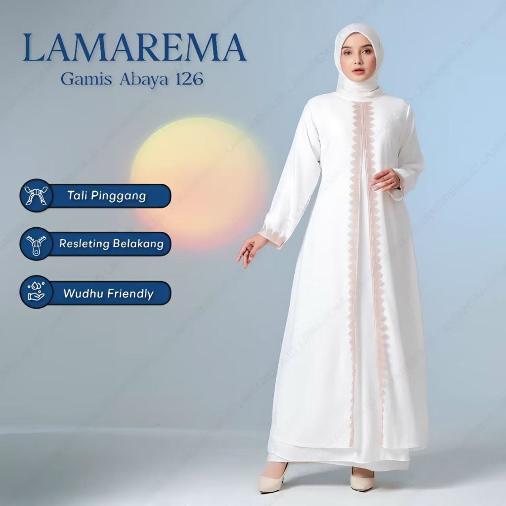 Baju Gamis Abaya Putih Wanita Modern Mewah Dan Elegan Terbaru Warna Putih Simple Dan Elegan