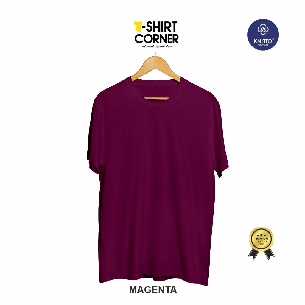 BAJU KAOS POLOS PREMIUM COTTON COMBED 30S MAGENTA KNITTO