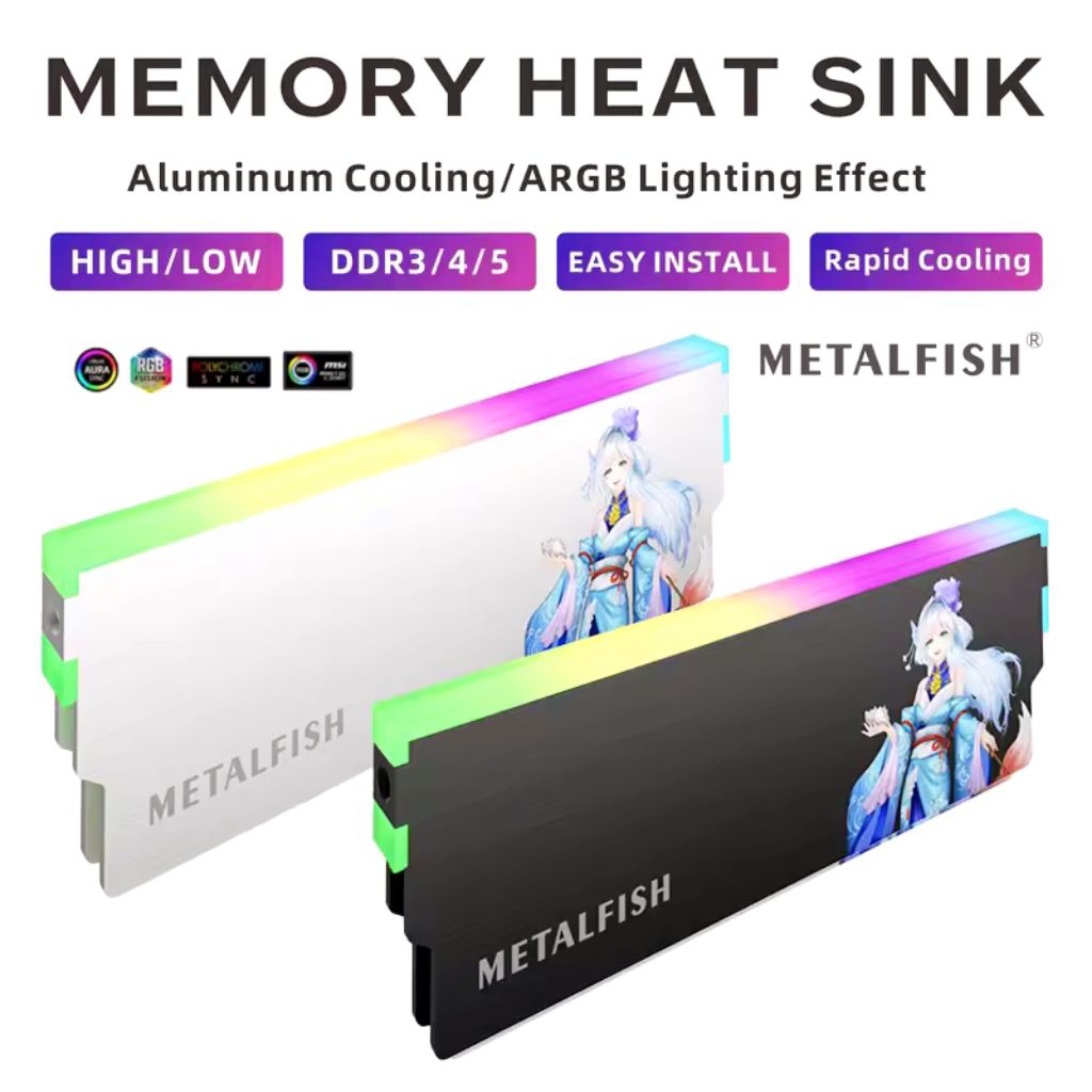 Heatsink Pendingin Cooling Cooler RAM Memory Metalfish Ice Blade ARGB