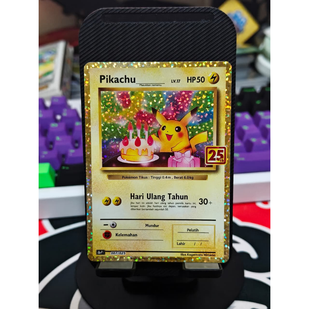 Kartu Pokemon Pikachu Ulang Tahun 25th Anniversary