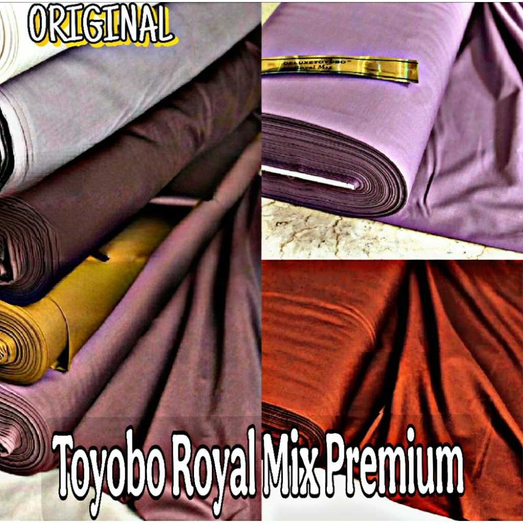 Toyobo Royal Mix Premium 1 Meter ORI Katun Jepang Tebal Adem Tidak Menerawang Bahan Gamis Kemeja Kok
