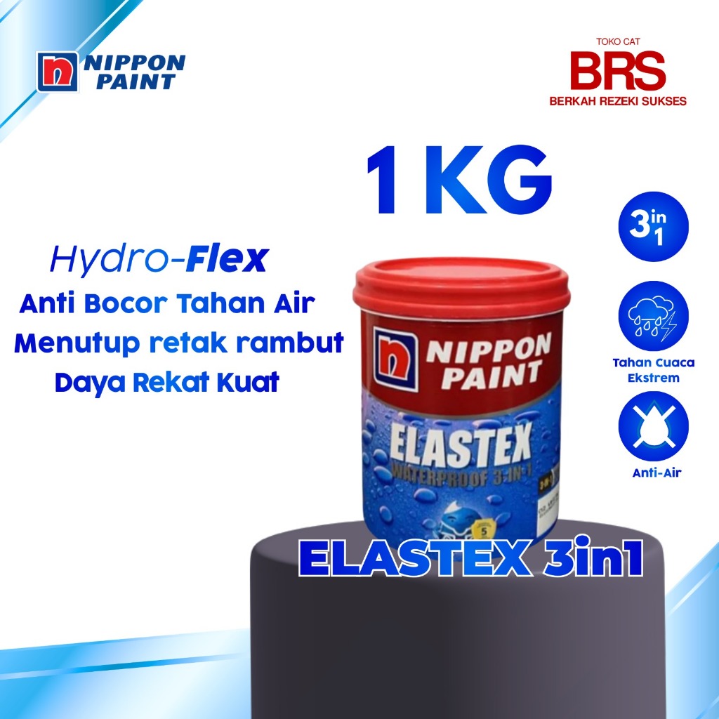 CAT TEMBOK NIPPON PAINT ELASTEX 1KG (-) WATERPROOF 3 IN 1 NIPPON EXTERIOR PREMIUM