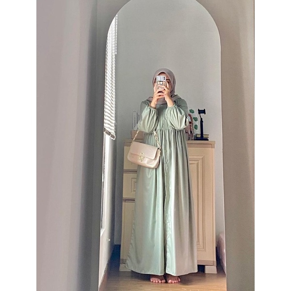Elsav Gamis Dress Hijau Sage polos